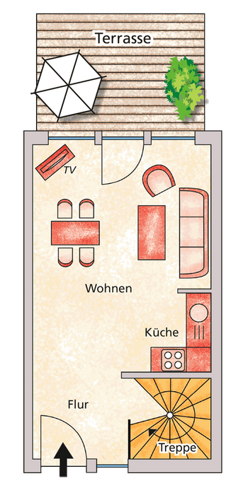 Ferienwohnung 13 Grundriss unten