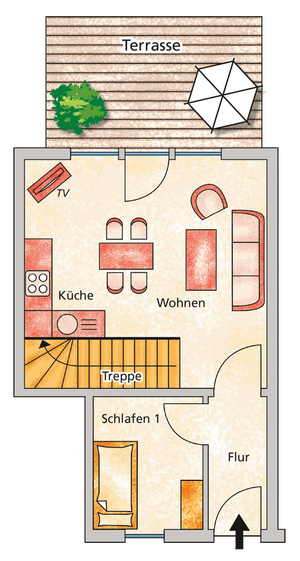 Ferienwohnung 14 Grundriss unten