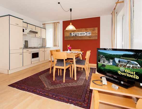 Ferienwohnung 16 Wohnbereich mit Küche