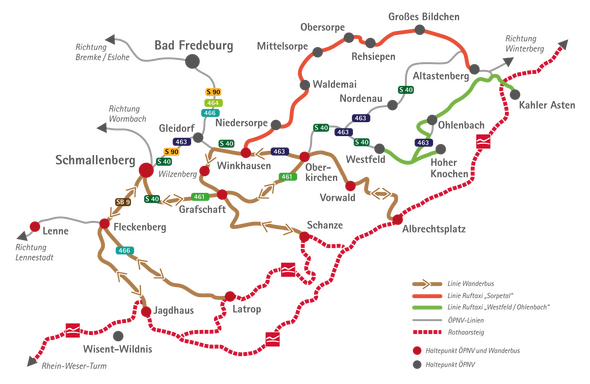 Fahrplan Wanderbus Wandertaxen