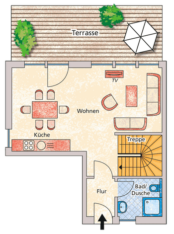 Ferienwohnung 16 Grundriss unten